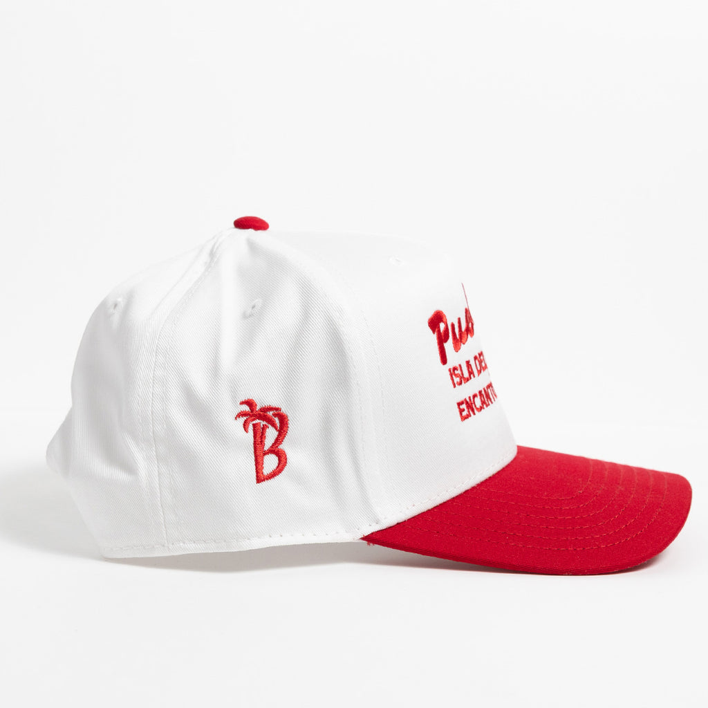 Puerto Rico Isla Del Encanto - White/Red - Ball Cap