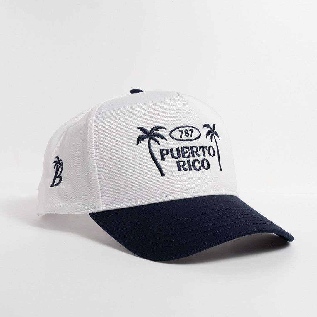 Puerto Rico 787 Palmas - White/Navy - Ball Cap