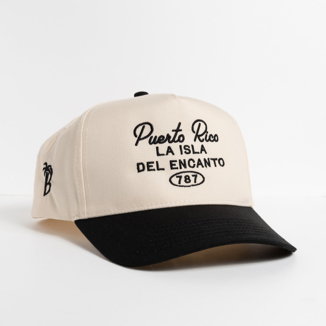 Puerto Rico Las Isla 787 - Natural/Black - Ball Cap