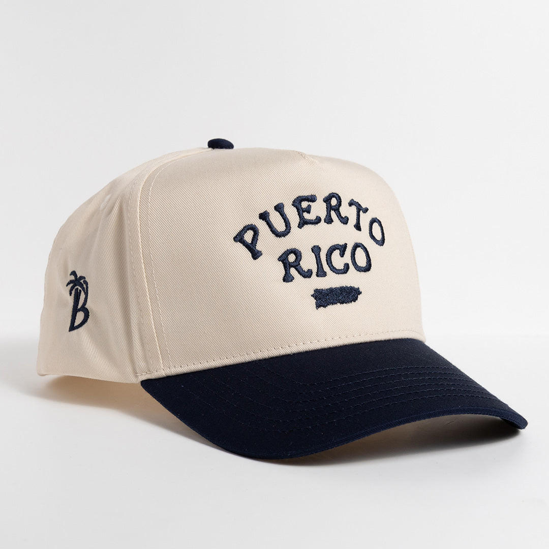 Puerto Rico Island - Natural/Navy - Ball Cap